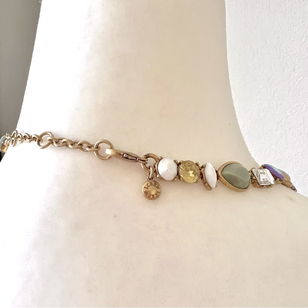 J. Crew Statement Necklace Multi Colored Stones R… - image 4